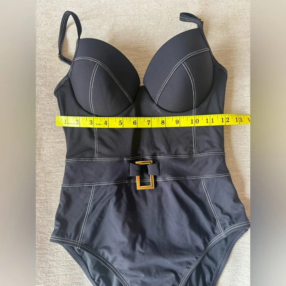 Bleu Rod Beattie Black Belted One Piece Swimsuit — Size 4 | Shaping | Underwire - Picture 8 of 9